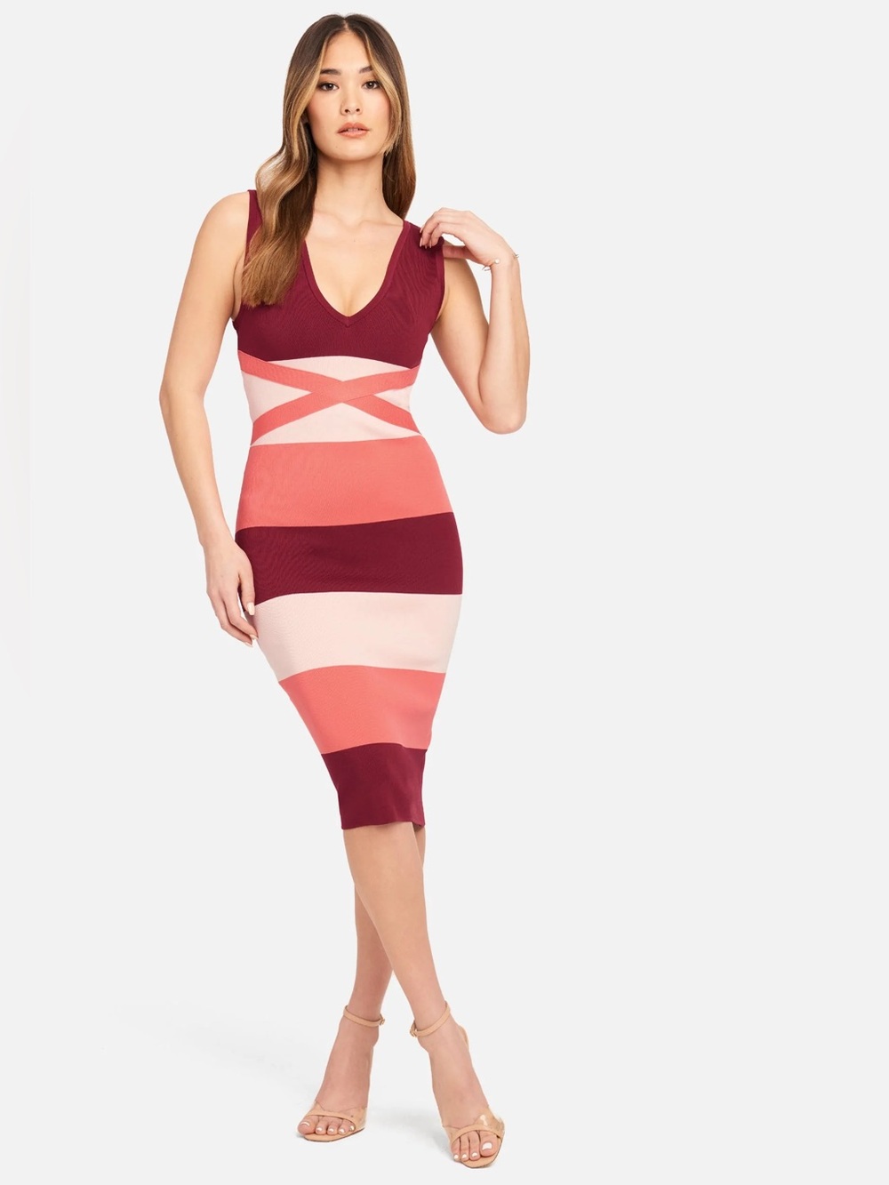 Bebe Colorblock Bandage Dress